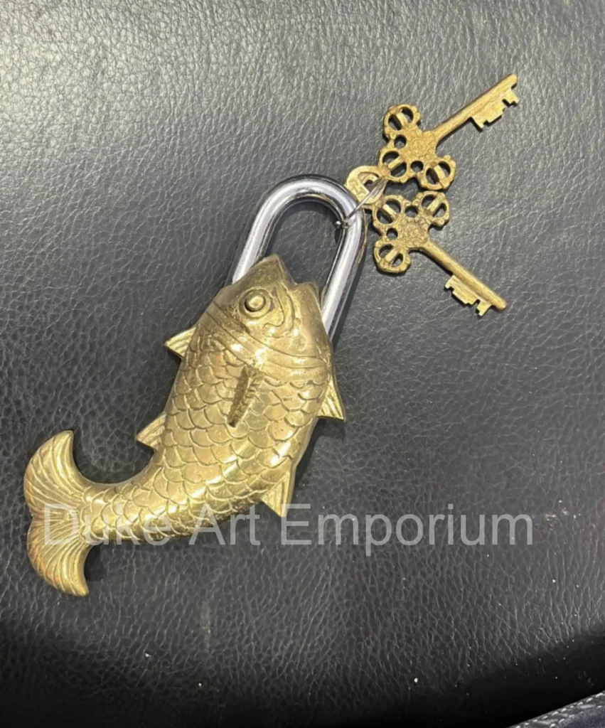 Brass Fish Lock – Handcrafted Decorative Lock, Height 6 Inches - Duke ...
