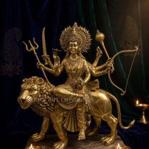 Royal Brass Durga Maa Murti – Premium Quality Hindu Goddess Statue for Luxury Home Décor