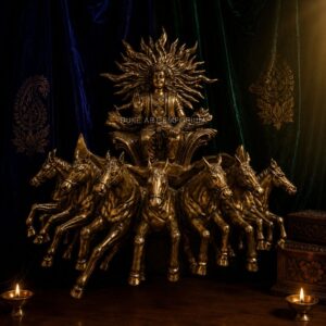 Fine Quality Brass Surya Dev Wall Hanging – 60 Inch Traditional Sun God Decorative Art