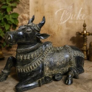 31 Inch Brass Nandi Statue | Handcrafted Sacred Bull Idol | 30 Kg Premium Brass Sculpture for Temple & Home Decor