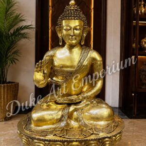 4 Feet Brass Buddha Statue – Premium Handmade Brass Buddha Idol for Home, Temple & Meditation Décor