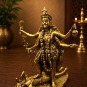 Pure Brass Goddess Kali Idol – 14 Inch Antique Finish, Heavy 7.8 Kg, Premium Brass Maa Kali Statue for Home Temple, Office & Spiritual Décor