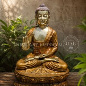 6 Feet Brass Buddha Idol | 72 Inch Height Handmade Meditating Buddha Statue | 250 Kg Large Brass Buddha Murti for Temple, Home & Spiritual Décor