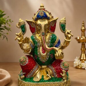 Royal Brass Ganpati Murti – 20.5 Inch Fine Quality Handmade Divine Idol for Home & Office